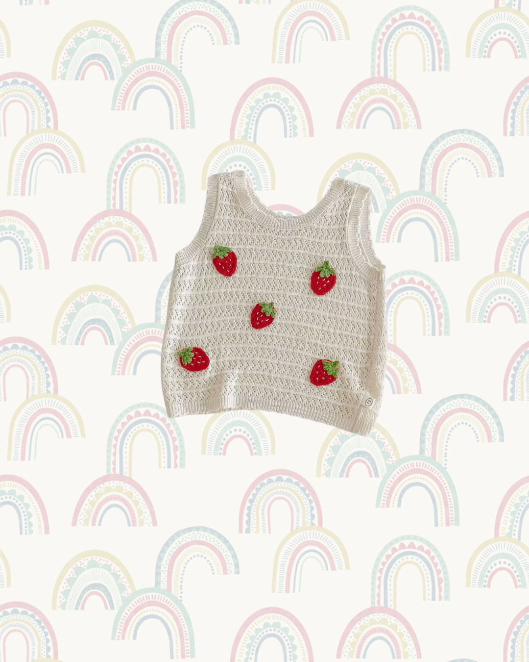 Stitched Strawberry Top - Warm White