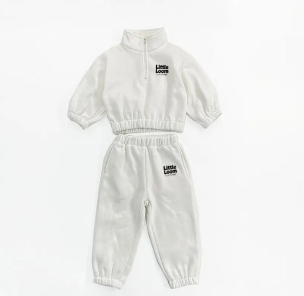 CozyCloud Quarter Zip - Cloud White