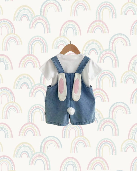 Denim Bunny Ear Dungarees