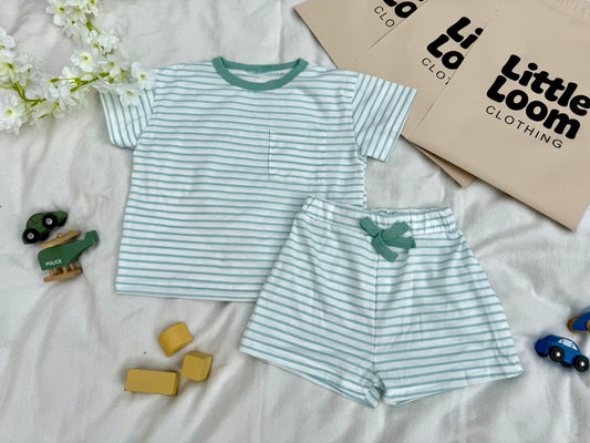 The Seafoam Stripe Set - Green